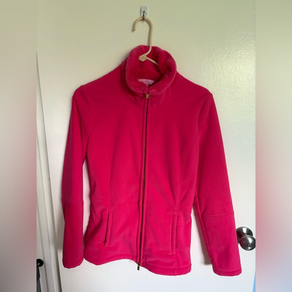 Lilly Pulitzer Grace Fleece Zip-up Jacket in Pink,  Size XS